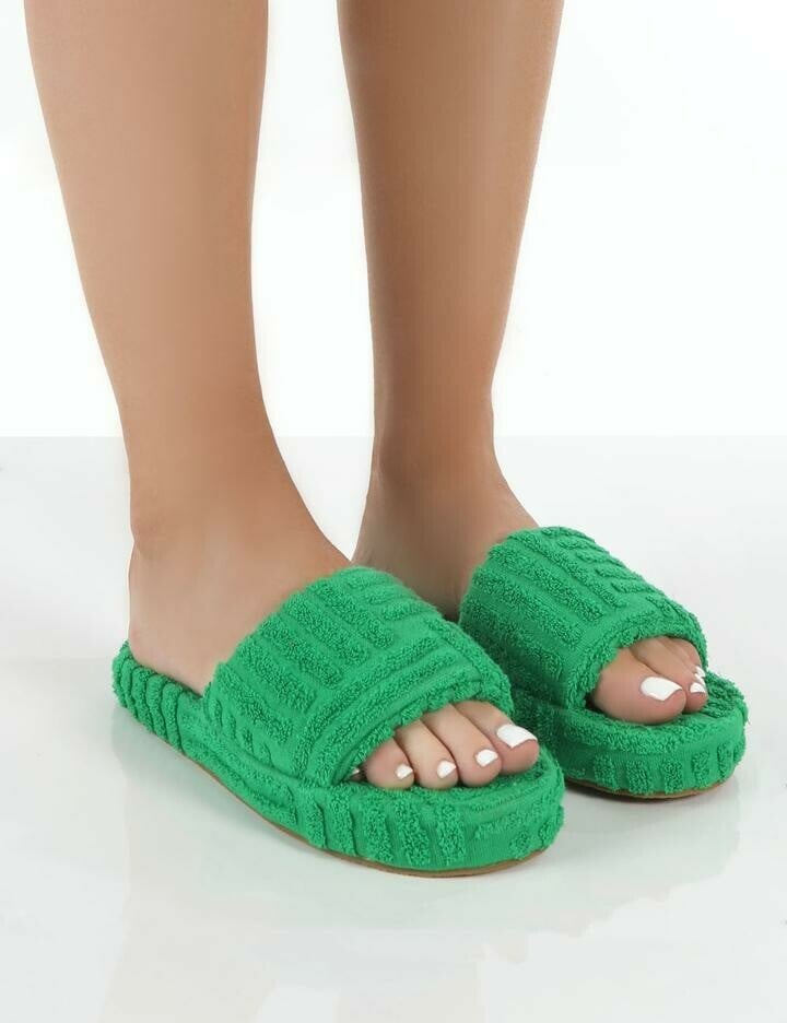 Gorgeous terry towelling statement slipper