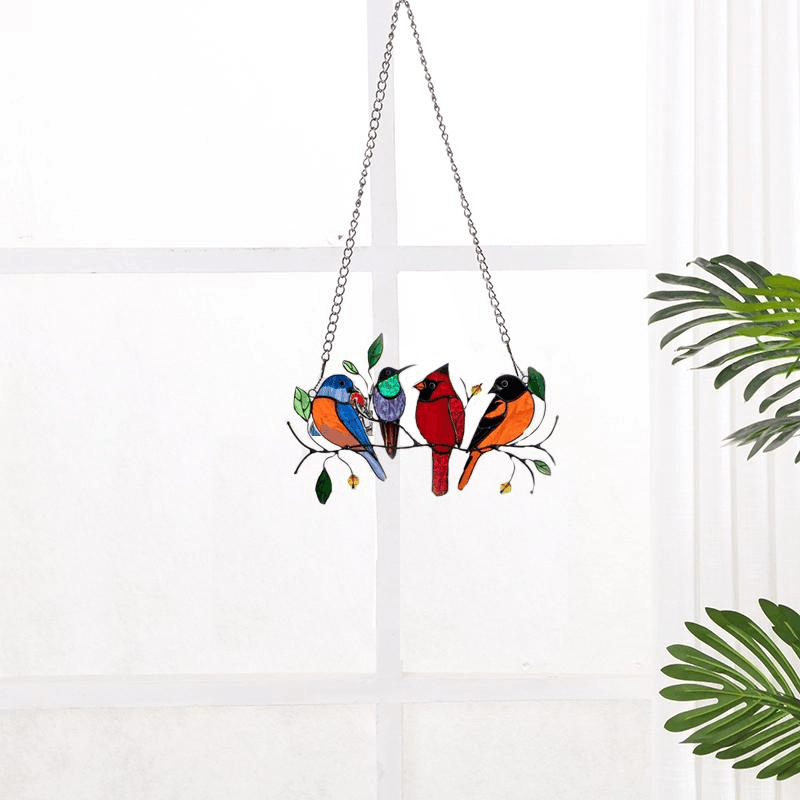 Last Day Special Sale 🐦The Best Gift-Birds Stained  Window  Panel Hangings🎁
