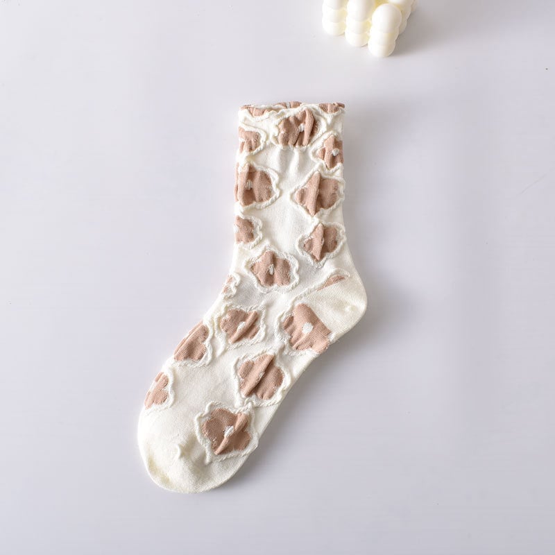 Black Friday Sale 47%OFF-5 Pairs Women's Elegant Embossed Floral Cotton Socks