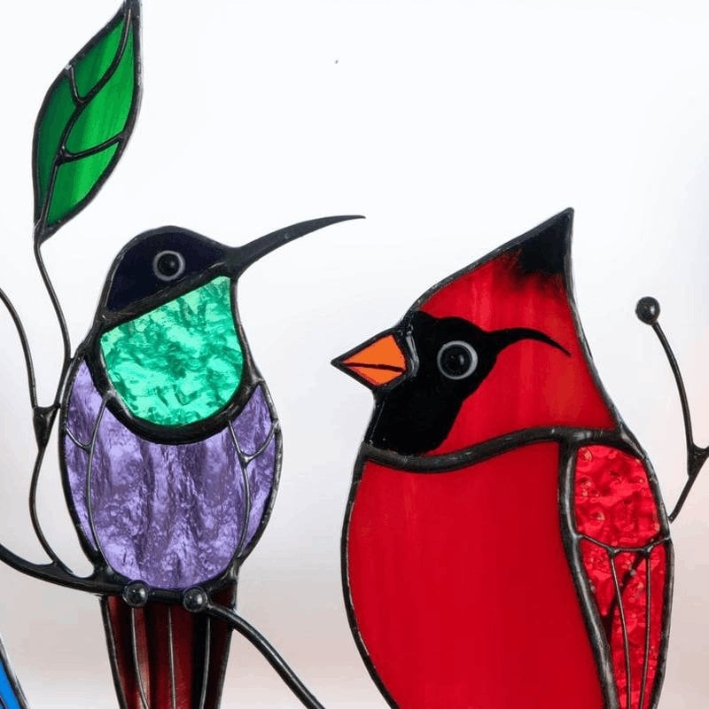 Last Day Special Sale 🐦The Best Gift-Birds Stained  Window  Panel Hangings🎁