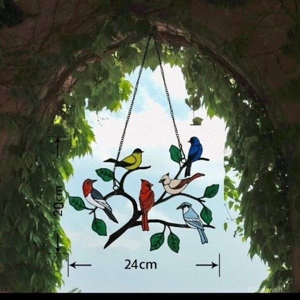 Last Day Special Sale 🐦The Best Gift-Birds Stained  Window  Panel Hangings🎁