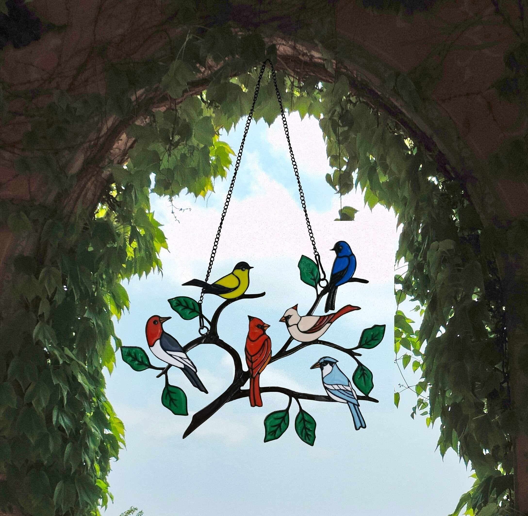 Last Day Special Sale 🐦The Best Gift-Birds Stained  Window  Panel Hangings🎁