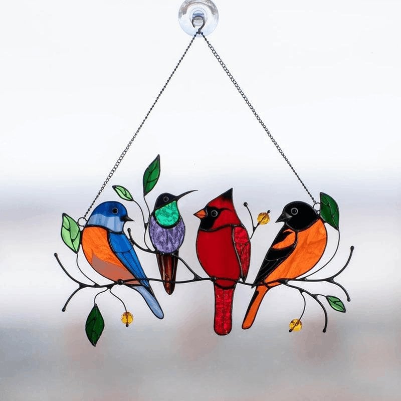 Last Day Special Sale 🐦The Best Gift-Birds Stained  Window  Panel Hangings🎁