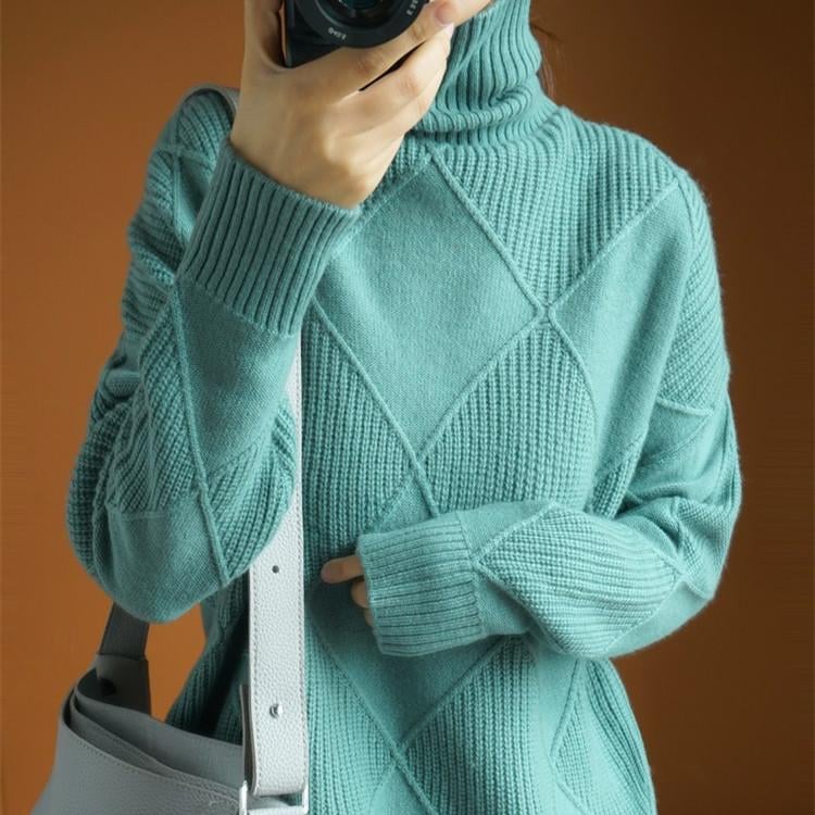 Loose Turtleneck Sweater Cardigan