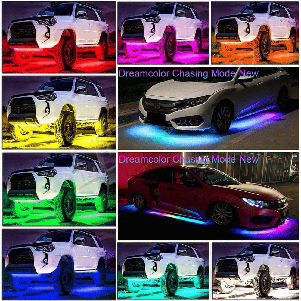 2023 Car Chassis Flexible RGB Waterproof LED Strip Lights (4PCS)