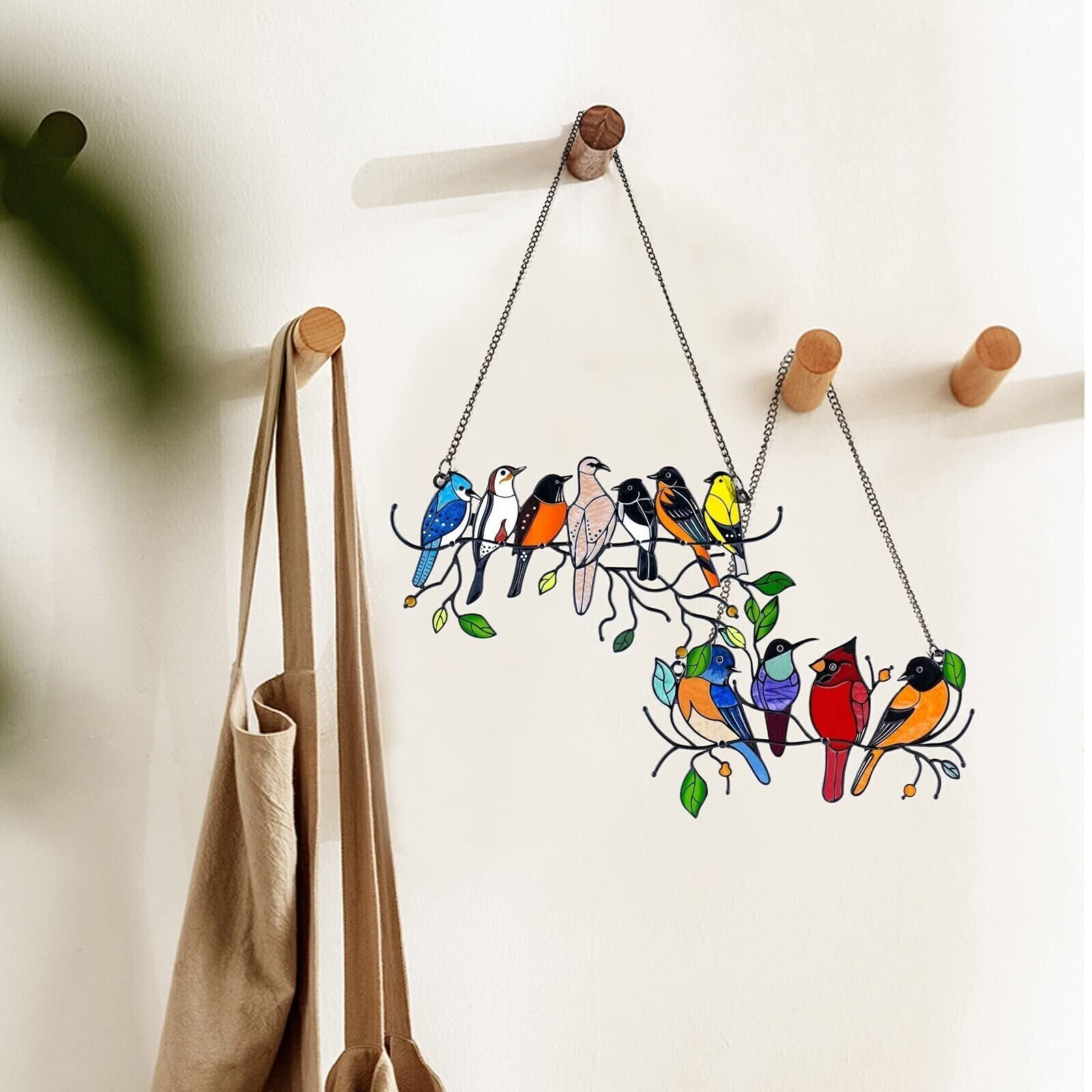 Last Day Special Sale 🐦The Best Gift-Birds Stained  Window  Panel Hangings🎁