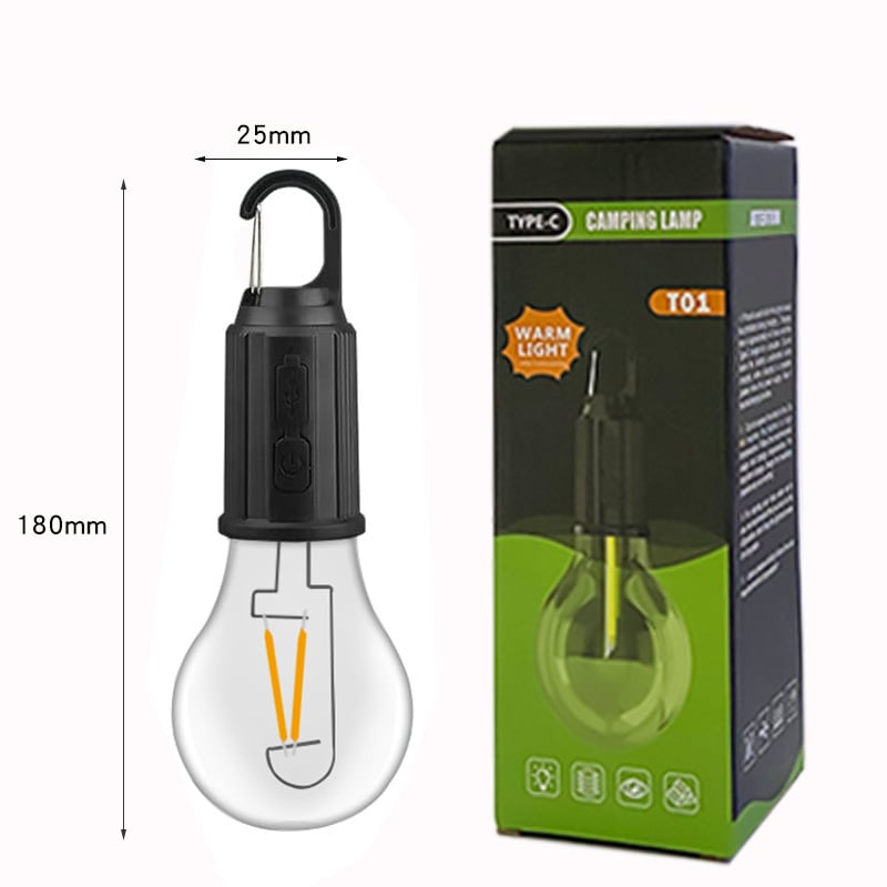 2023 New Outdoor Camping Hanging Type-C Charging Retro Light Bulb Lighting Decoration