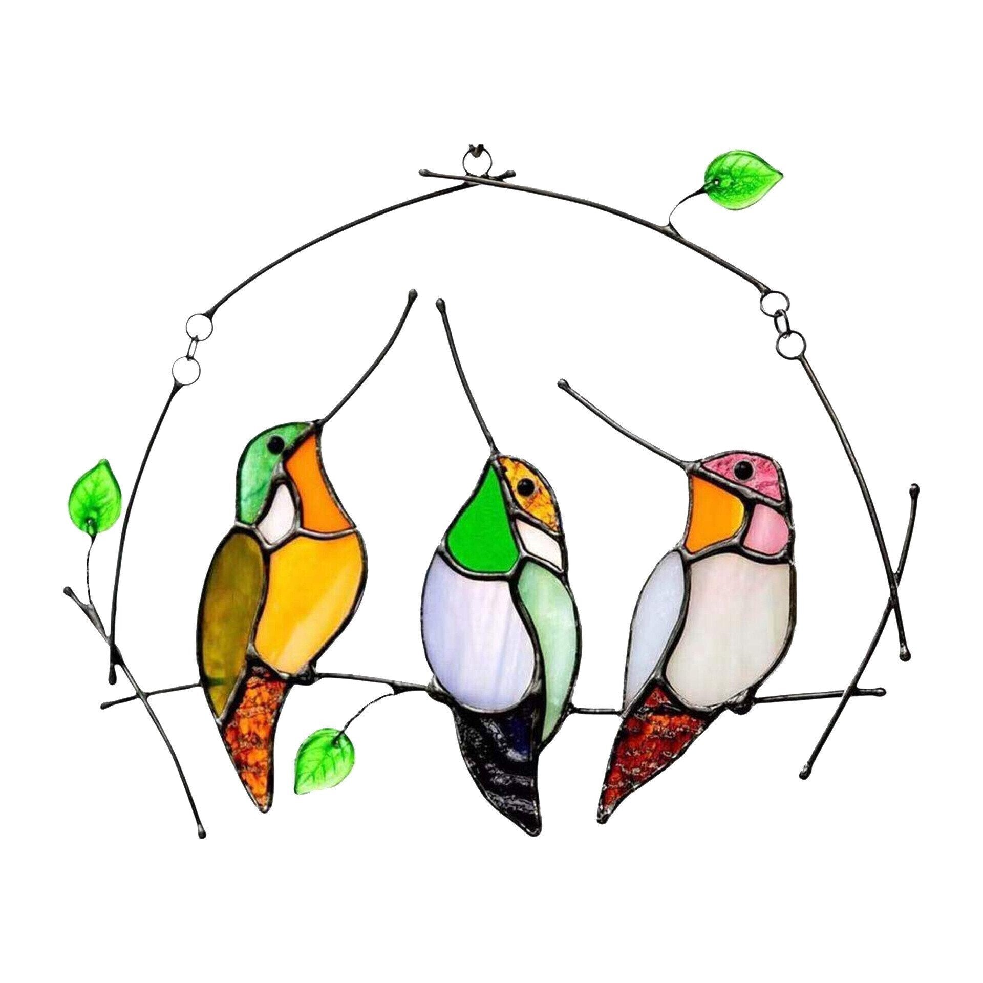 Last Day Special Sale 🐦The Best Gift-Birds Stained  Window  Panel Hangings🎁