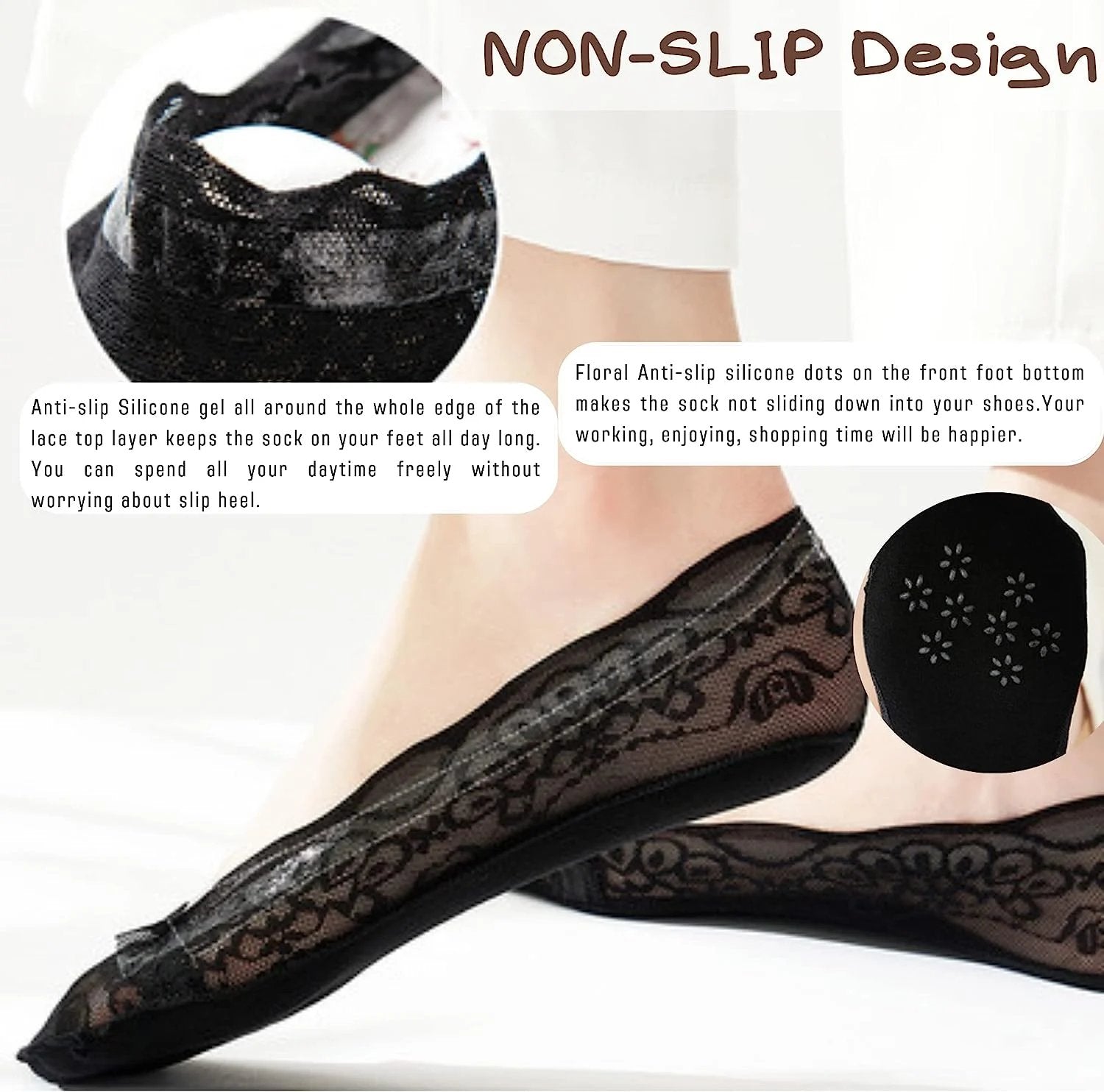 🧦 Lace No Show Liner Socks for Women✨