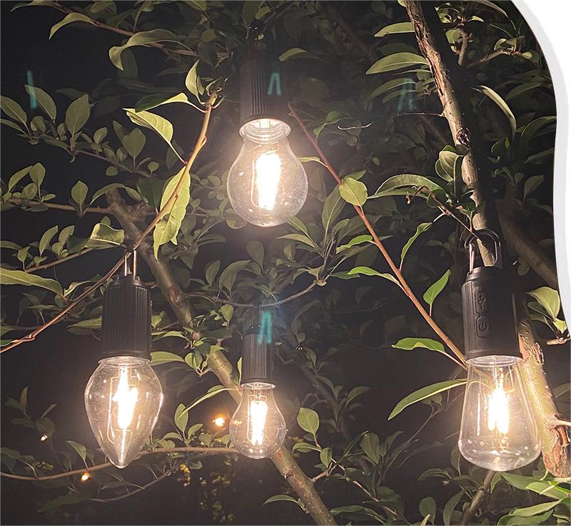 2023 New Outdoor Camping Hanging Type-C Charging Retro Light Bulb Lighting Decoration