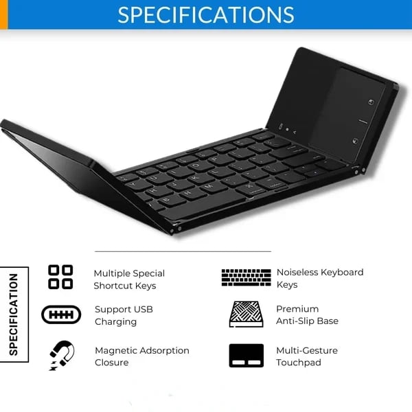 ⌨Portable Foldable Bluetooth keyboard