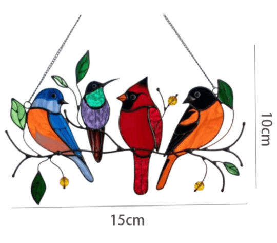 Last Day Special Sale 🐦The Best Gift-Birds Stained  Window  Panel Hangings🎁
